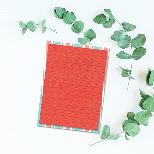 Miniatura 3 de Carpetas en relieve de plástico para hacer tarjetas, fondo de patrón de corazones pequeños, plantilla de plástico para bricolaje, álbum de fotos,