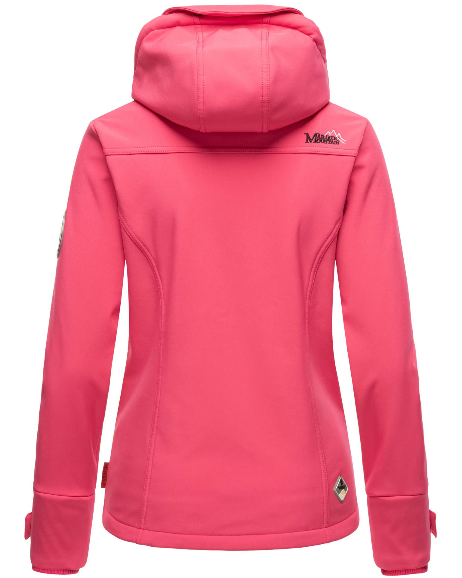 MARIKOO Damska kurtka softshell, wodoszczelna kurtka outdoorowa z kapturem, mały zamek, rozm. XS-XXL
