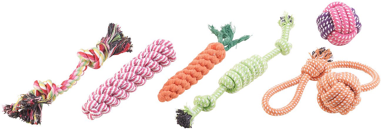 30-teiliges Hundespielzeug-Set Aus Baumwolle – Bunte Kauspielzeuge Für Kleine & Mittlere Hunde
