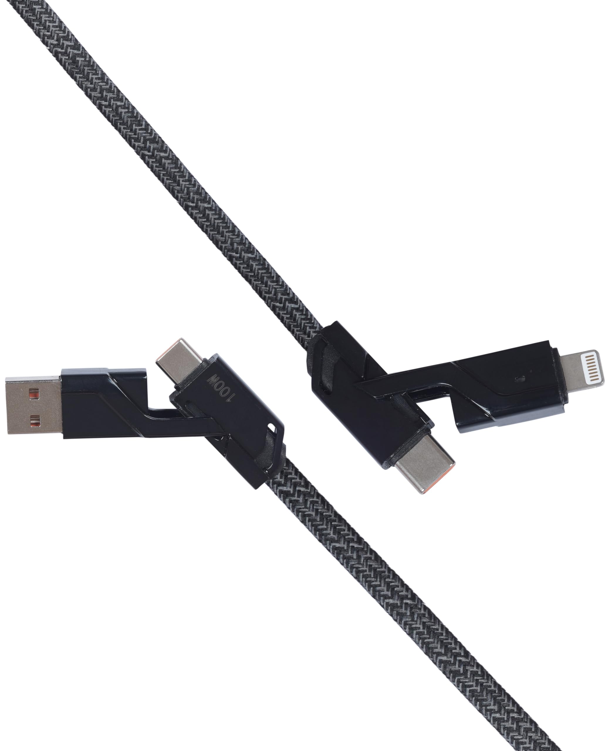 ArkNiT Quad Pro: Versatile 4 in 1 Cable Braided, 1.5m length & 100W Super Speed - Compatible with iPhone, iPad, MacBook & Type-C Devices (Black) (B0CZXTLYLL) Amazon Price History, Amazon Price Tracker