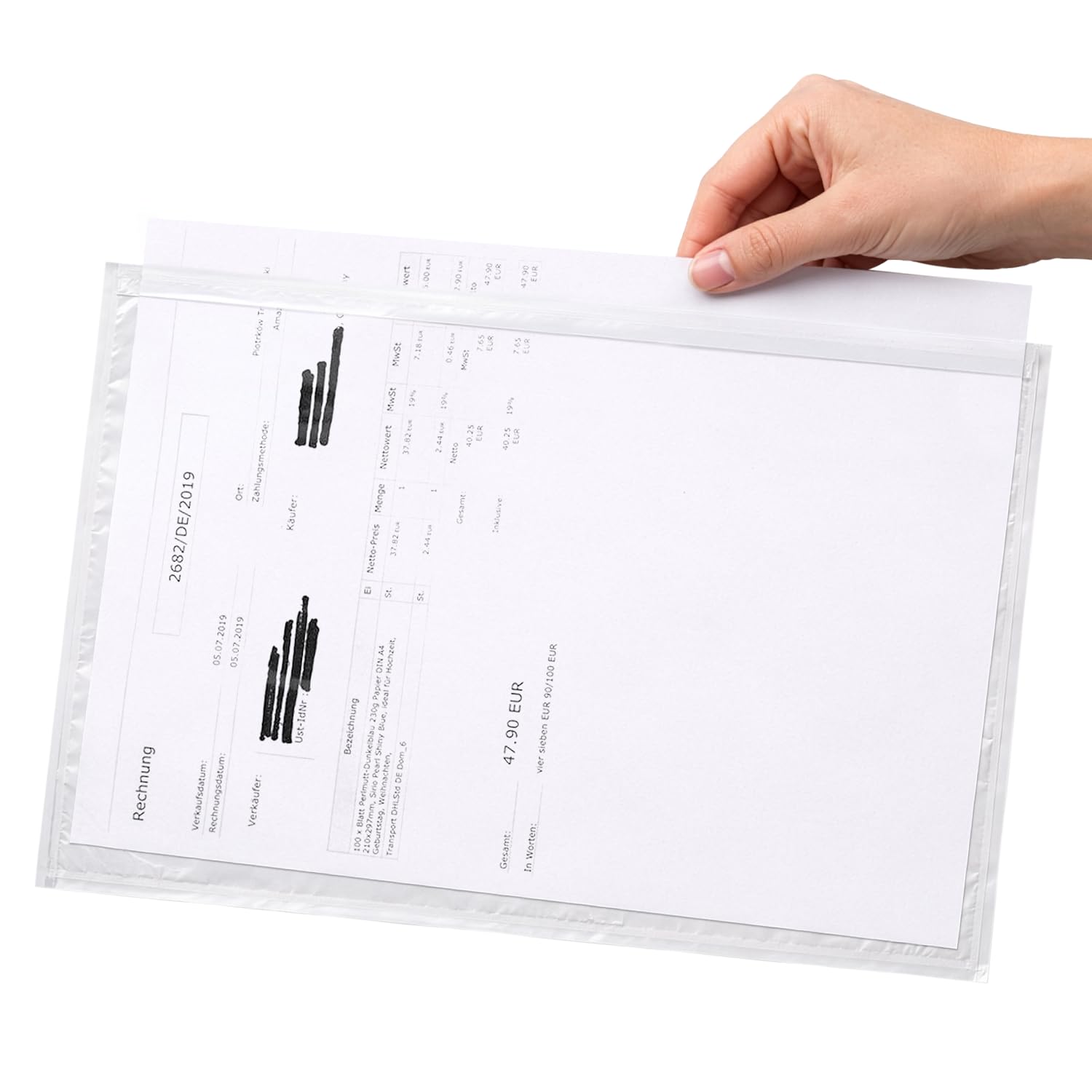 Netuno 500 largos sobres portadocumentos C4 260x325mm bolsas transparentes de envío autoadhesivos plásticos para albaranes de entrega carteras cerradas transporte factura embalaje etiqueta cajas