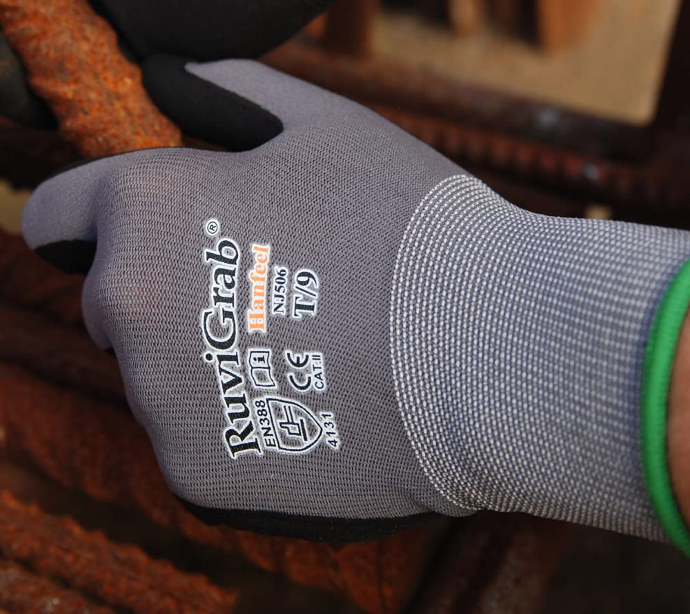 Ruvigrab - Nitril werkhandschoen FOAM oranje PVC punten | tuinhandschoenen | nitril handschoenen | werkhandschoenen | landbouw handschoenen