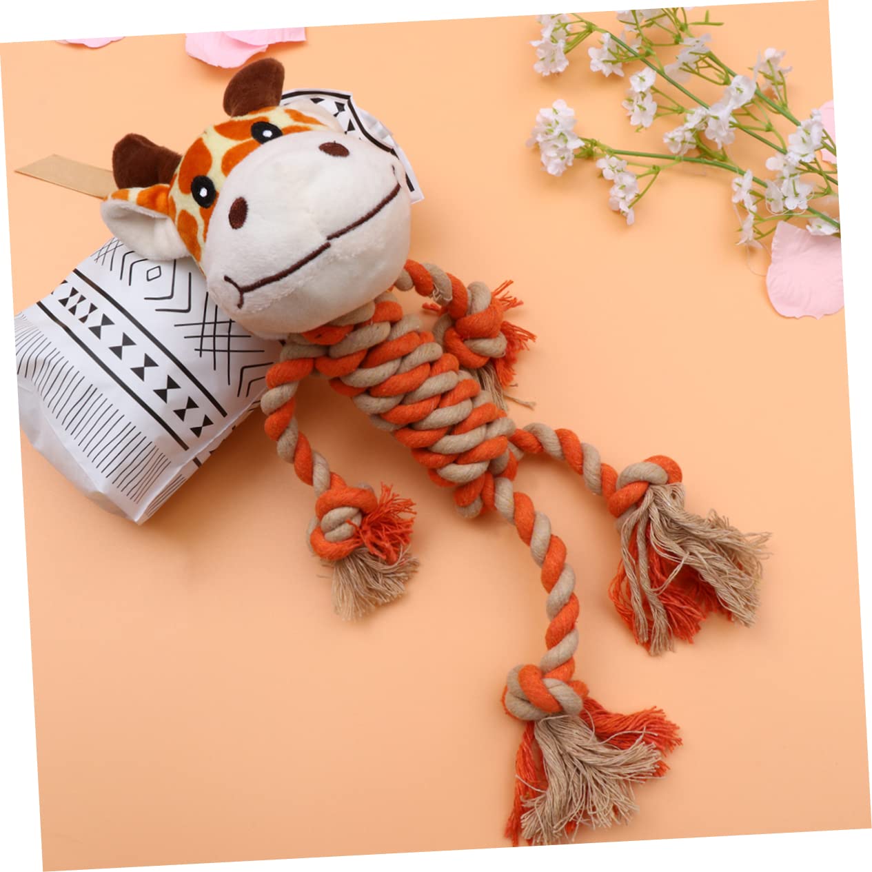 HANABASS Educational Pet Toy Dog Cotton Rope Plush Toy Chewing Grabbing for Dogs Fun Animal for Pet Playtime