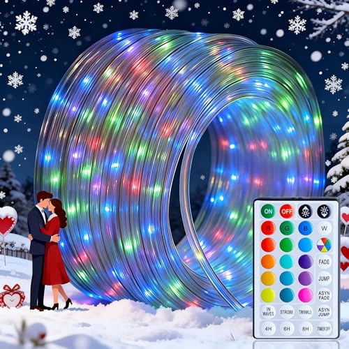 HAHOME 132Ft Rope Lights Outdoor Waterproof, 400 LED Color Changing