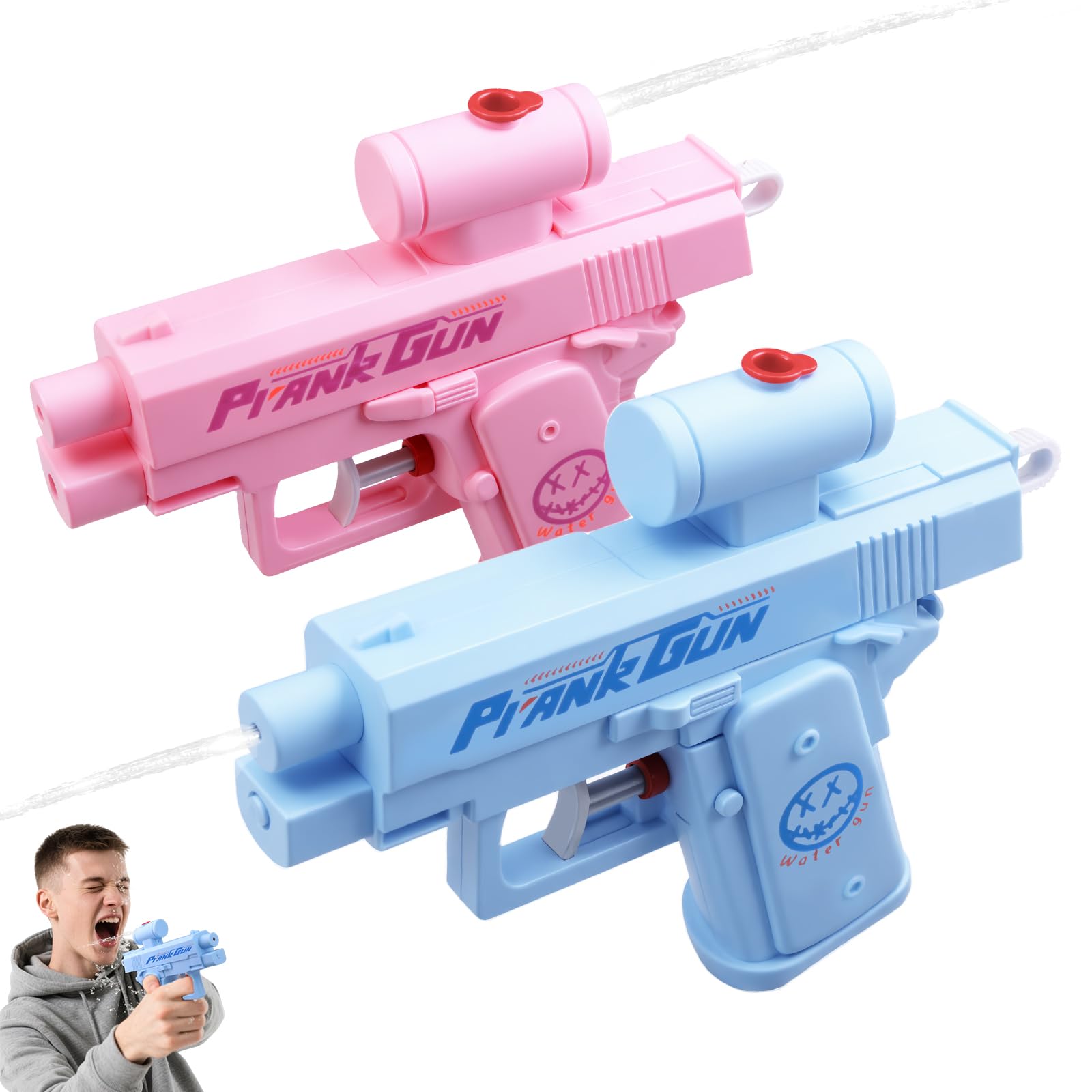Photo 1 of 2 Pcs Prank Water Gun,Prank Two-Way Water Gun, Prank Squirt Gun,Reverse Water Guns for Parties & Summer Fun Hilarious Novelty Toy,Swimming Pool Beach Sand Water Fighting Activities Ideas Gift Toys