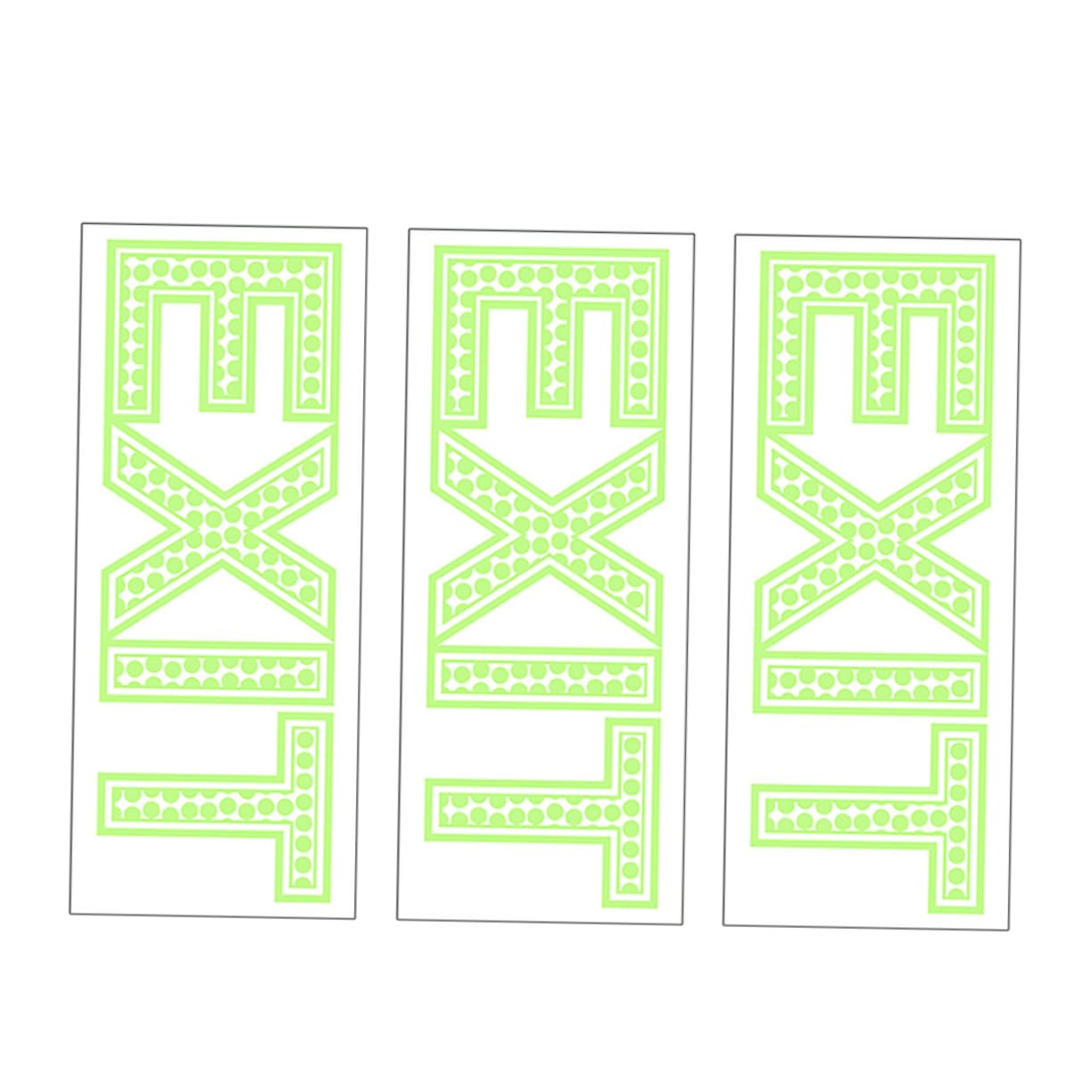 Angoily 3pcs Glow-in-the-dark Exit Sign Stickers Emergency Luminous Photoluminescent Floor Stickers