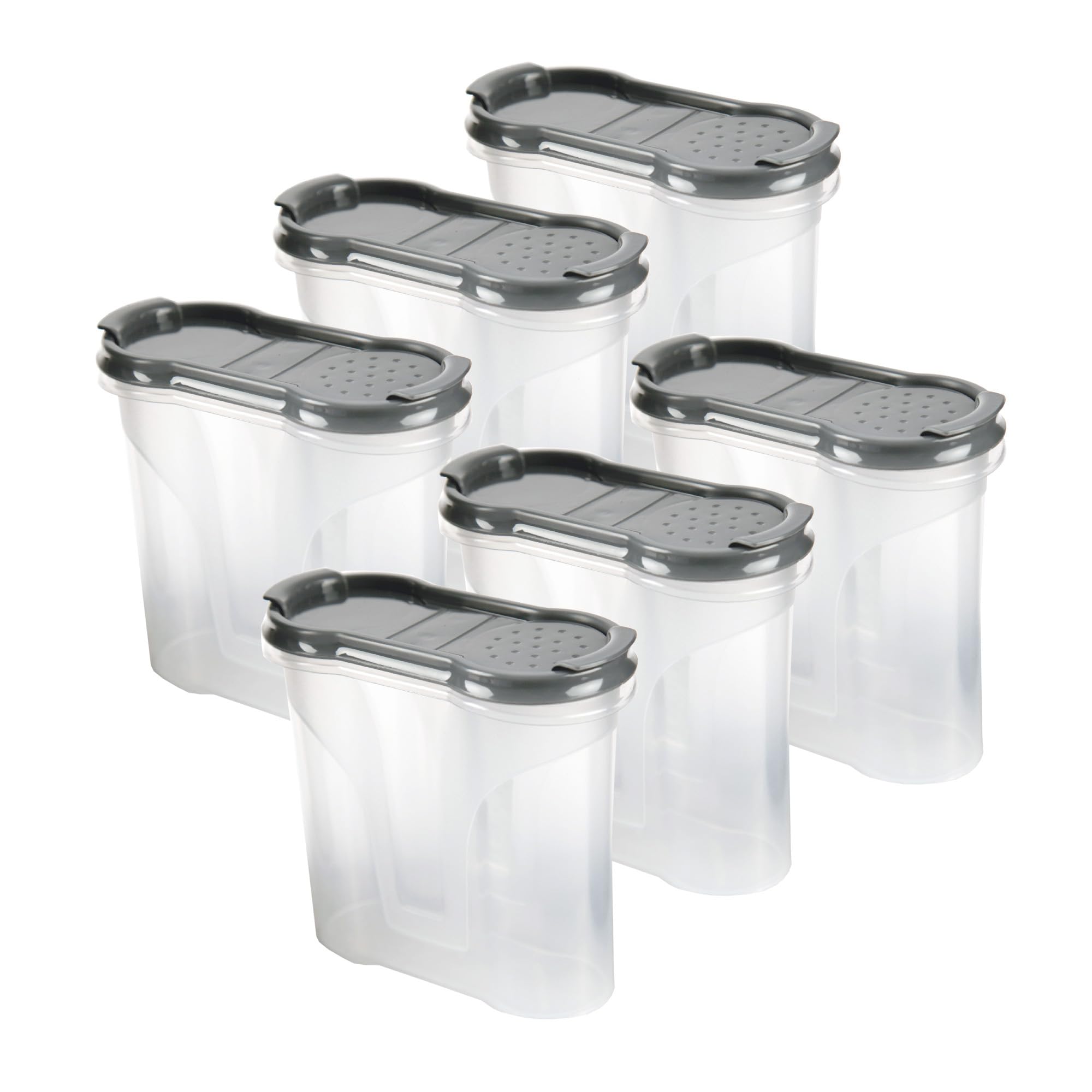 Bestlivings Gewürzdosen 300ml (8er Pack - Schwarz) Aufbewahrungsboxen für Gewürze - Luftdichte Schüttdose aus BPA freien Kunststoff, Vorratsdose mit Deckel