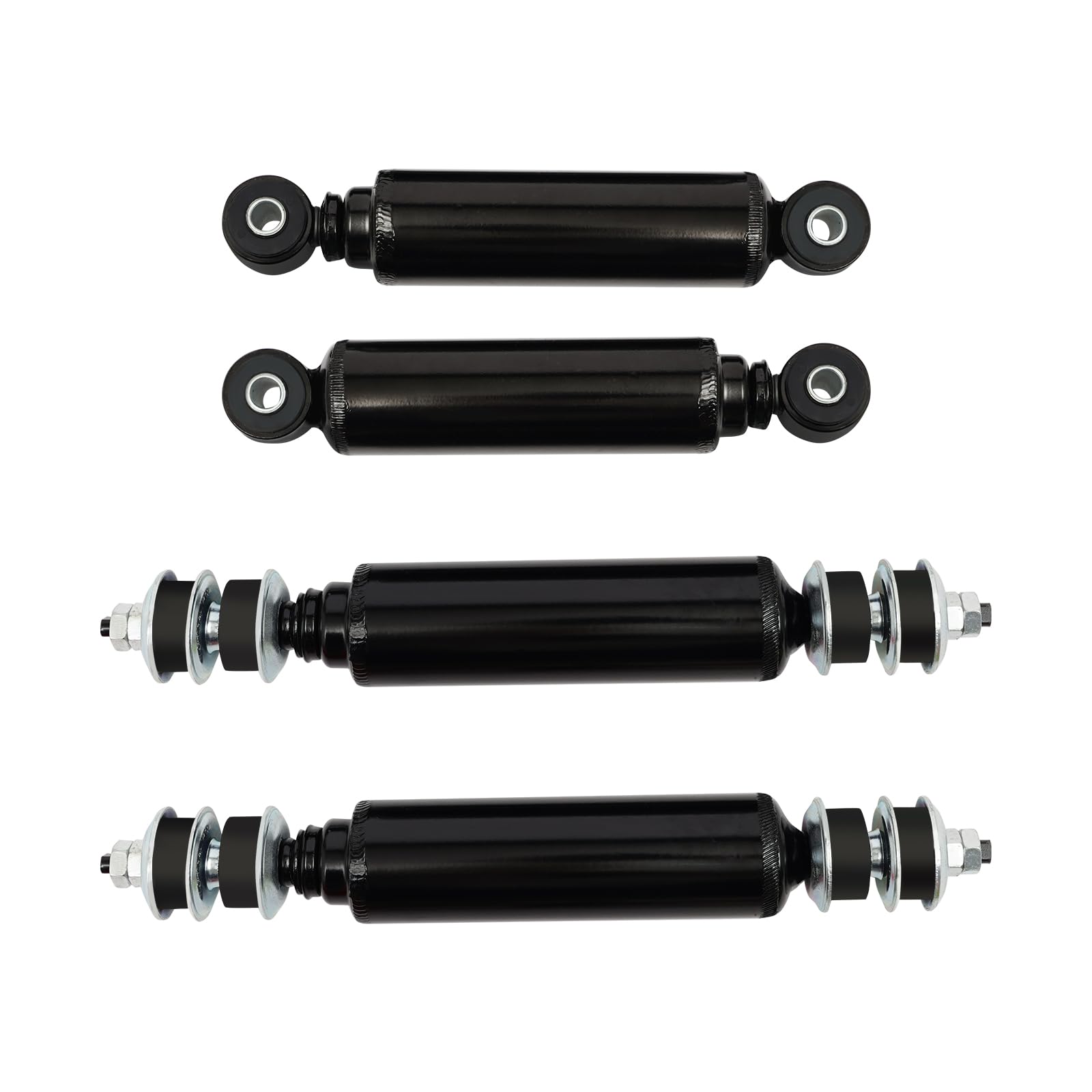 Juego de 4 amortiguadores hidráulicos para Club Car DS/Precedent/Tempo | Delantero+Trasero | OEM 1014235/1015813 | Metal con pintura pulverizadora | Listo para usar (1988-2018)