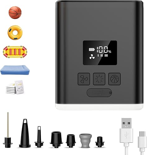 Bomba de aire para inflables, mini bomba de aire eléctrica portátil para flotadores de piscina, anillos de natación, almohadillas de dormir, bolsas