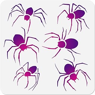 Spider Stencil for Painting, 11.8"x11.8" Reusable Halloween Animal Stencil Drawing Template, DIY Craft Paint Template for Wall Home Decor Wood Burning Card Journal Canvas Fabric