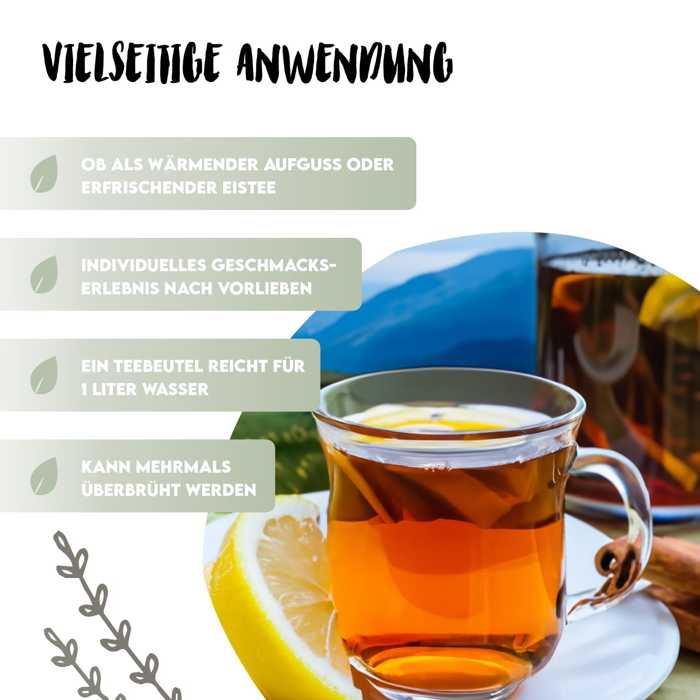 DELINIO Griechischer Bergtee Sideritis Scardica Bio - 10er-Pack (100 Teebeutel, je 2 g) - ergiebig: 1 Beutel bis 1 L - handgeerntet in Griechenland, ohne Zusätze, koffeinfrei - heiß oder als Eistee