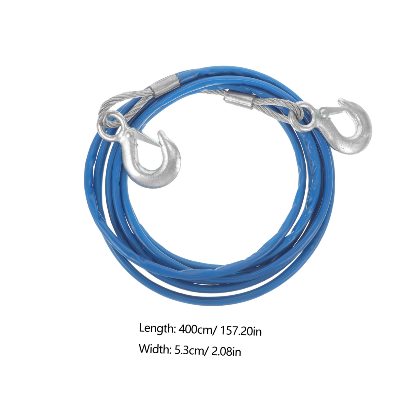 Ciieeo 4M Car Tow Dolly Heavy Duty Towing Strap Capacity Wire Pull Rope with Hook for Safe Emergency Vehicle Towing and Versatile Tow Rope for Cars and Trucks