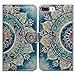 iPhone 8 Plus Case,iPhone 7 Plus Case, Bcov Green Circular Mandala Wallet Flip Leather Cover Case with Credit Card Slot ID Card Holder Kickstand for iPhone 7+/iPhone 8+