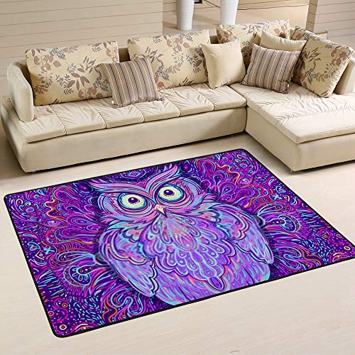Tapis velours corail Ruchen chouette violette de qualité supérieure pour maison - 6