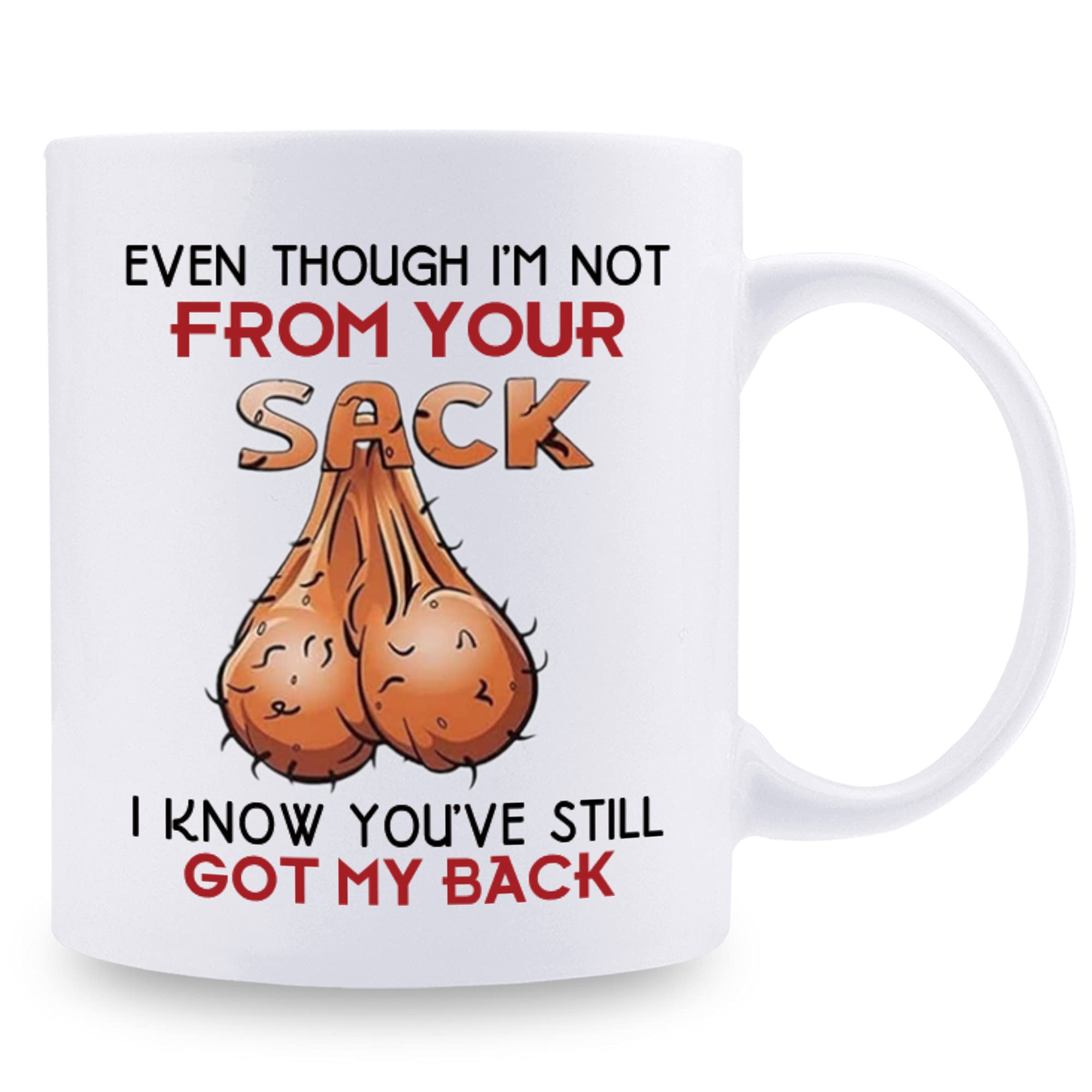 Gifts for Stepdad Stepfather Father in Law Bonus Dad - Even Though I'm Not From Your Sack Funny Stepdad Mug - Fathers Day Xmas Birthday Gifts for Stepdad from Stepdaughter Stepson - 11 oz Coffee Mug