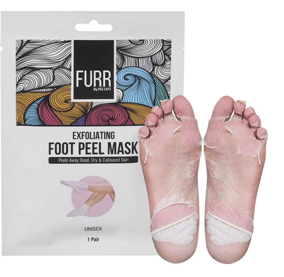 F,u,'r/r Exfoliating Foot Mask with Glycolic & Salicylic Acid | Removes Dead Skin & Calluses | Deep Moisturizing & Hydrating Foot Peel Socks | Spa-Like Foot Care for Men & Women