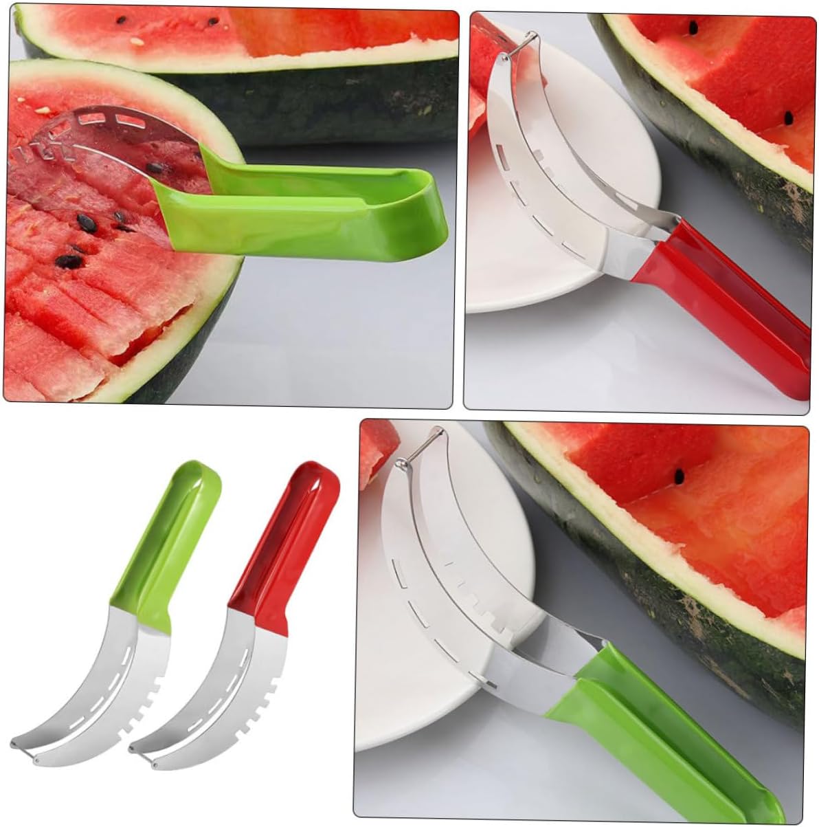 2pcs Professional Watermelon Cutter Tool Portable Slicer for Household Kitchen
