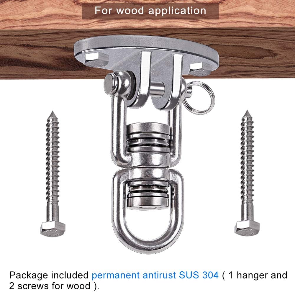 SELEWARE Bearing Swing Hanger, Heavy Duty 360° Rotate Swing Swivel Hook, 1200LB Capacity Swing Hook for Wooden Playground Yoga Hammock Chair Rope Punching Bag Porch Swing Set : Toys & Games