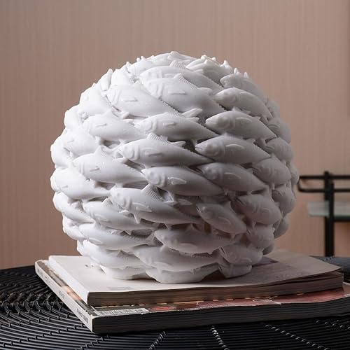 Miniatura 3 de HAUCOZE Estatua de pescado decoración océano escultura artes regalos modernos figura poliresina 8.3 pulgadas