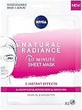 NIVEA 10 Minute Natural Radiance Sheet Mask, Pack of 15