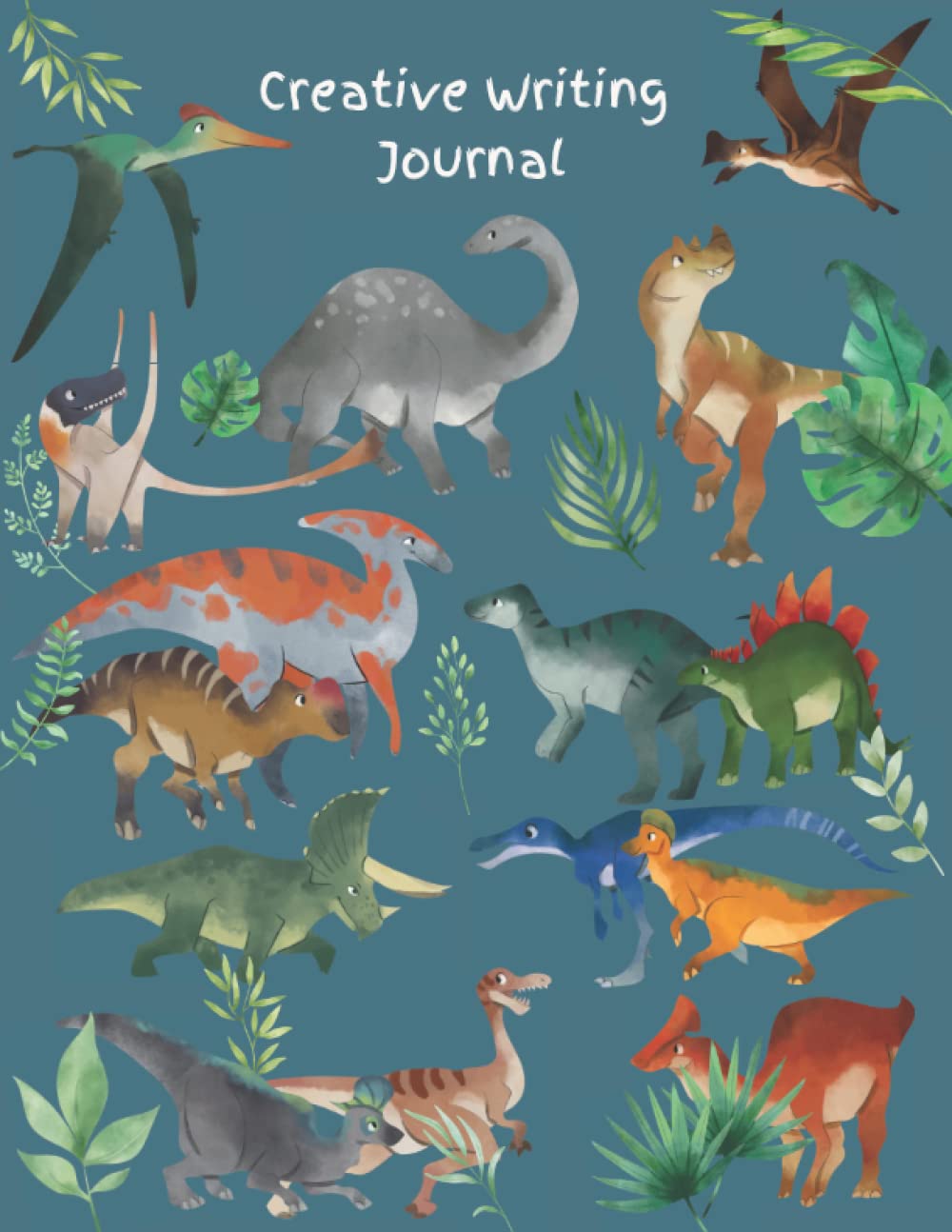 Creative Writing Journal: Dinosaur Dashed Midline And Picture Space School Exercise or Composition Book - Grade K-2 Kids