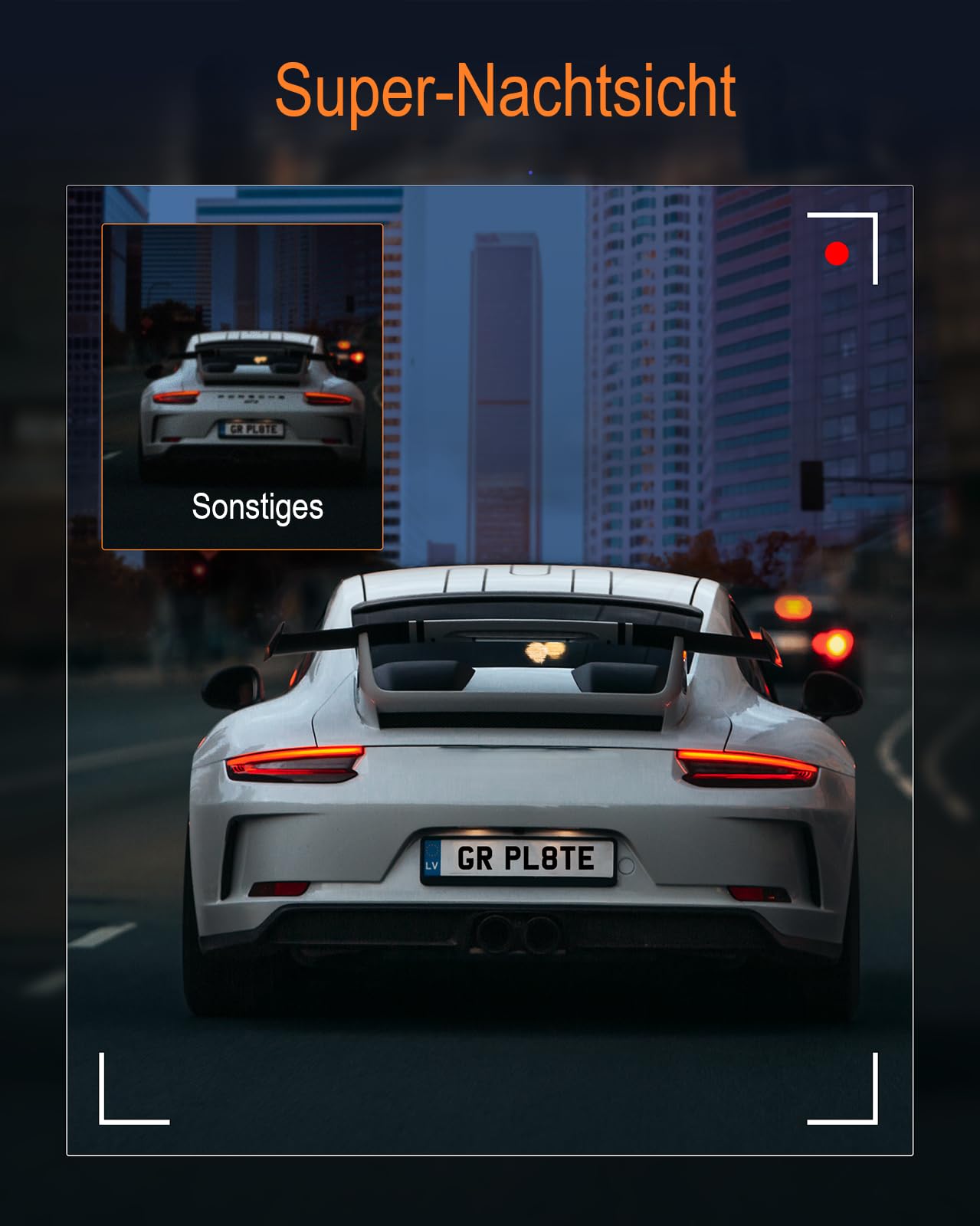 LAMTTO Dashcam Auto Vorne Hinten 4K+1080P, WiFi Dash Cam mit 64GB SD Karte, Dual Auto Kamera mit GPS, Nachtsicht, Bewegungserkennung, G-Sensor, 24/7 Parküberwachung, Loop-Aufnahme, APP Steuerung