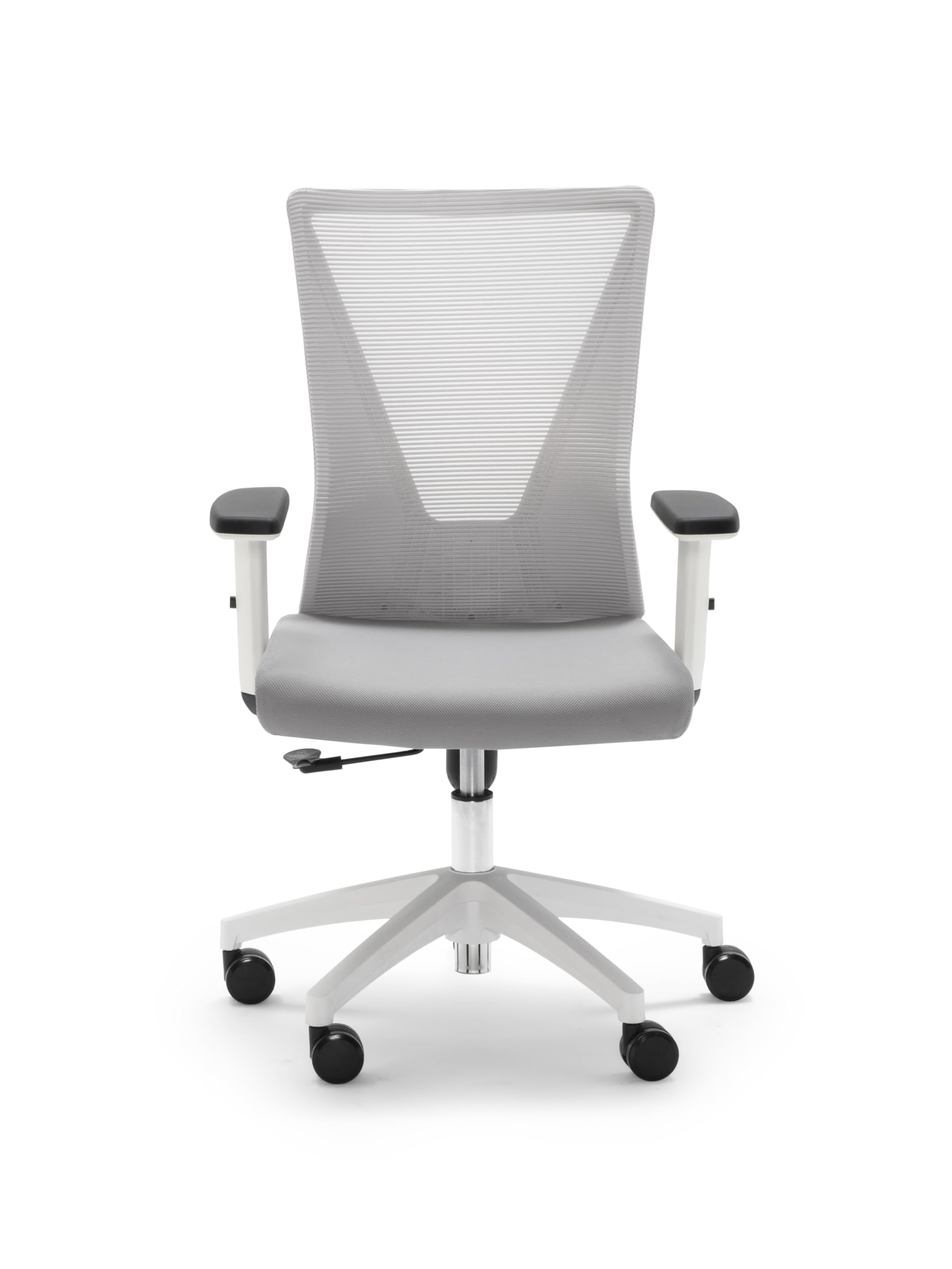 Euromof Silla de Oficina operativa. Modelo Tirana. Original, Brazos 1D, Mecanismo Contacto Permanente liberado. 2 Versiones de Color. (Blanco)