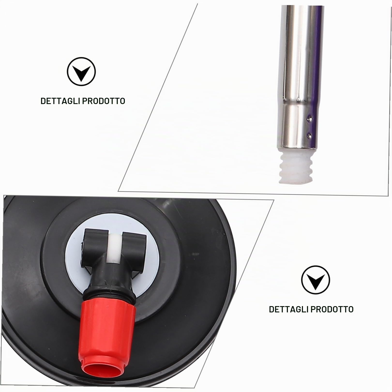 iplusmile Rotomop Ricambio Manico in Acciaio Inox Palo Di Ricambio Per Mop Rotante Con Testa Girevole a 360° Facile Da Installare Per Pulizia Casa E Ufficio