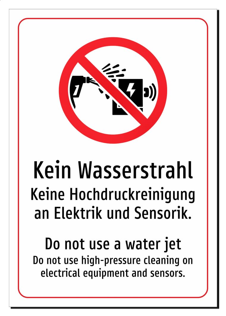 63764-DEEN-S-09 | Kein Wasserstrahl Schild/Aufkleber | Deutsch