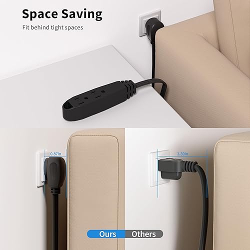 Miniatura 4 de K KASONIC - Cable de extensión de 3 salidas de 25 pies, 1 paquete, toma múltiple con conexión a tierra de triple cable, certificación UL 16/3 SPT-3,