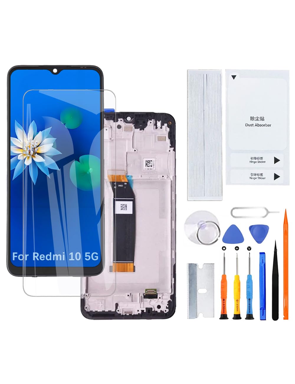 H&LYCYJ Display Schermo per Xiaomi Redmi 10 5G 22041219G 22041219NY LCD Schermo di Ricambio Kit di Montaggio con Cornice