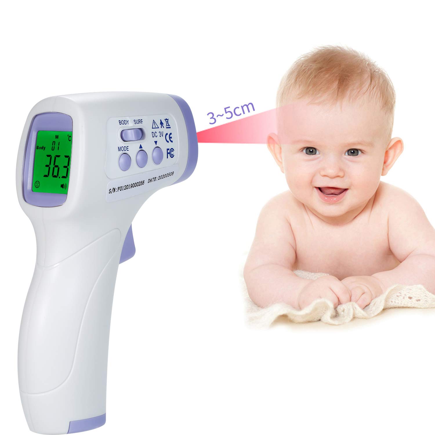 Forehead Thermometers for Adults, Decdeal Digital Infrared Baby Thermometers Non-Contact Thermometers High Sensitivity with Fever Alarm