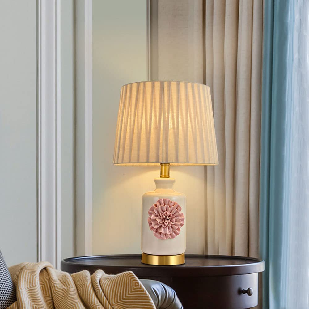 Lampa stołowa Lampka nocna Lampa nocna Ceramiczna lampa stołowa Nowoczesna prosta ręcznie robiona kwiatowa lampa nocna biurko Lampa nocna do sypialni Dekoracja salonu Lampy stołowe Lampa stołowa do