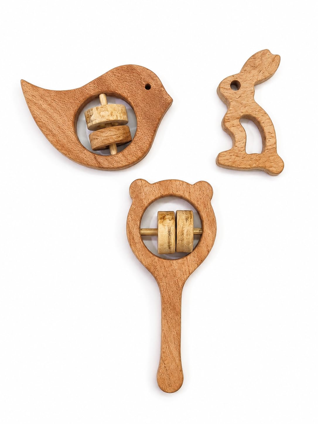 Neem Wood Baby Teether Combo Pack of 3 | Organic & Handcrafted | Chemical-Free, Antibacterial Teething Toy for Babies | Safe for Baby Toys (Pack of 3 Combo 6)-picture-16