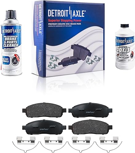 Miniatura 28 de Detroit Axle - Pinza de freno de disco delantera del lado del conductor + pastillas de freno de cerámica con repuesto de hardware para Ford F-150
