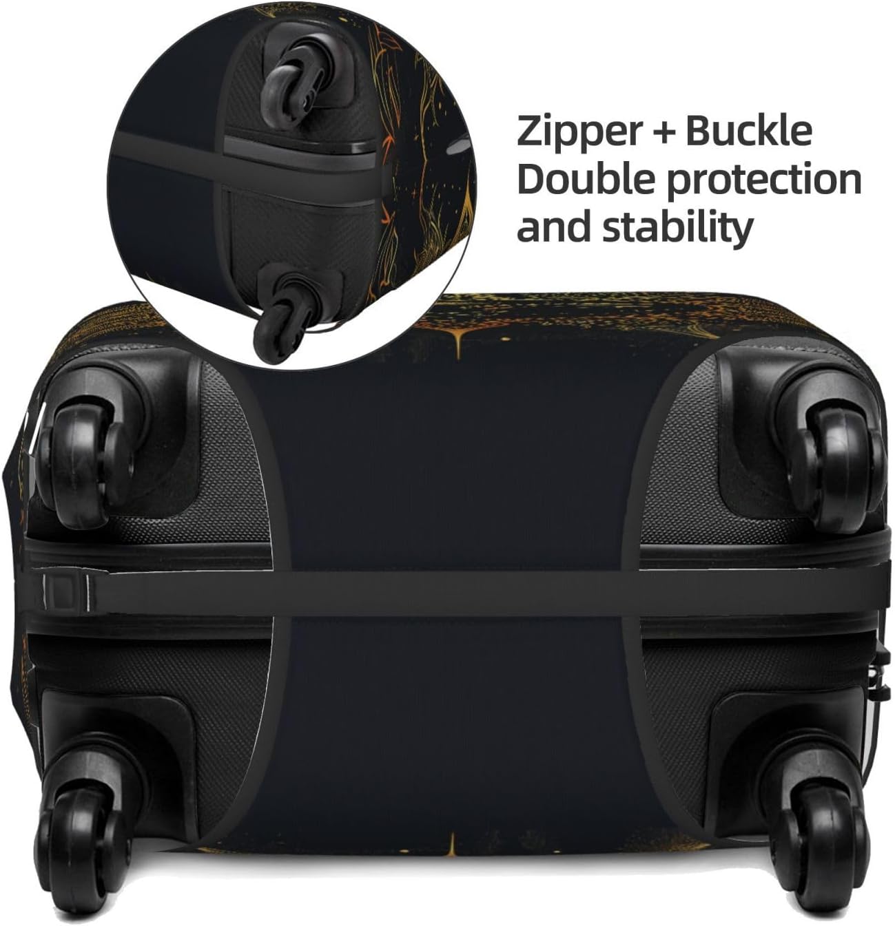 Mandala Sun Luggage Cover Washable Elastic Suitcase Cover Anti-Scratch Travel Luggage Protector Covers for Kids Adult L fits 25-28 inch Suitcase