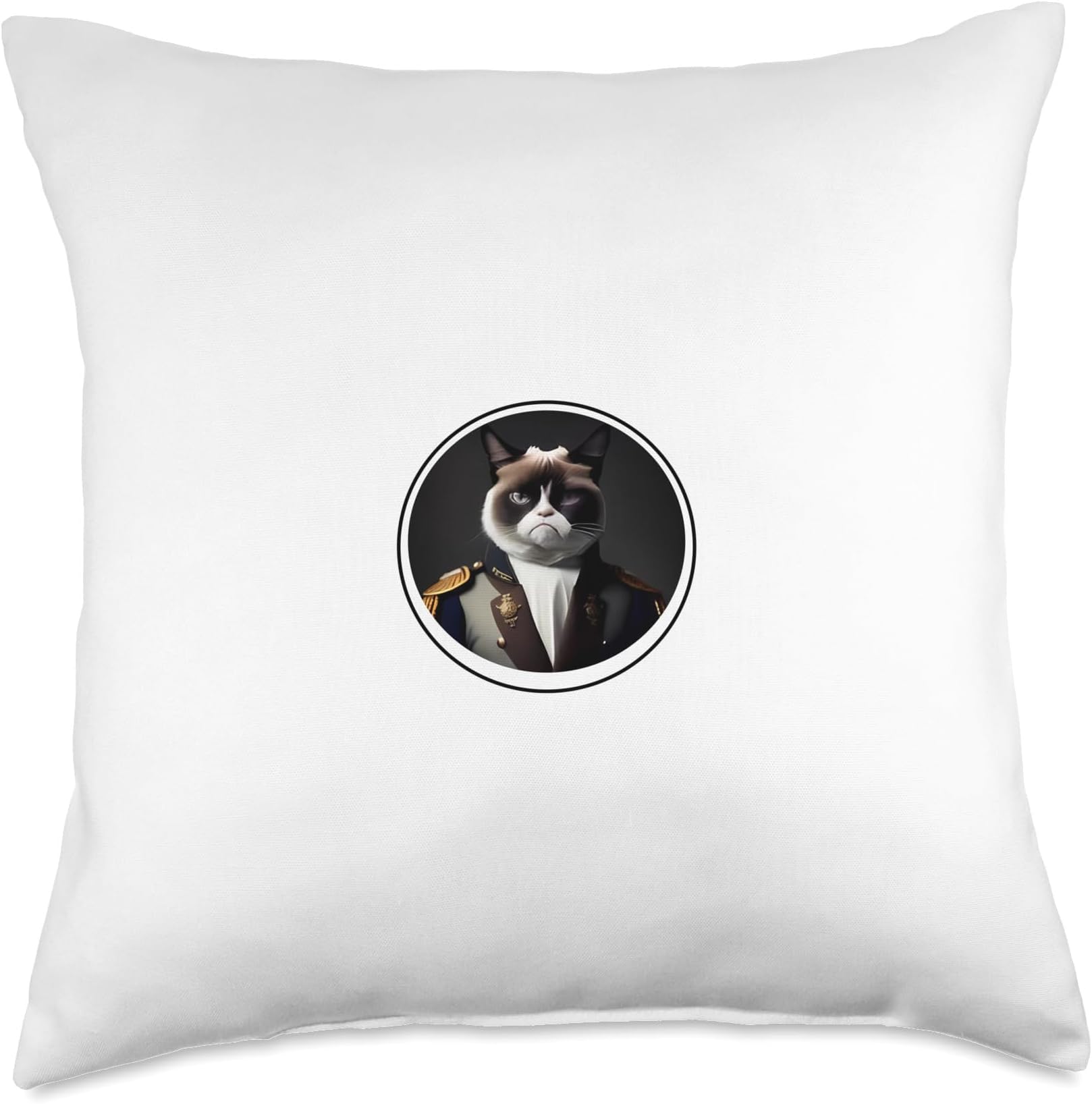 Admiral Turbo Meowington Throw Pillow
