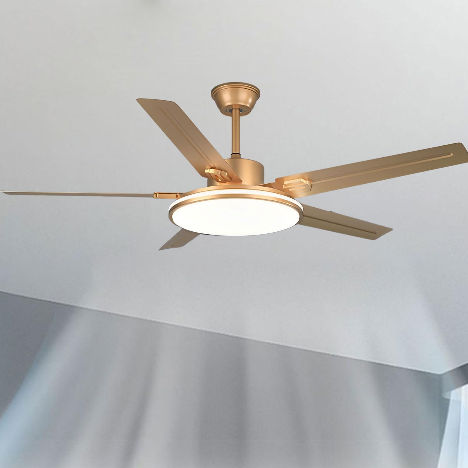 Ventilateur de plafond moderne LED 24W style industriel en métal pour intérieur