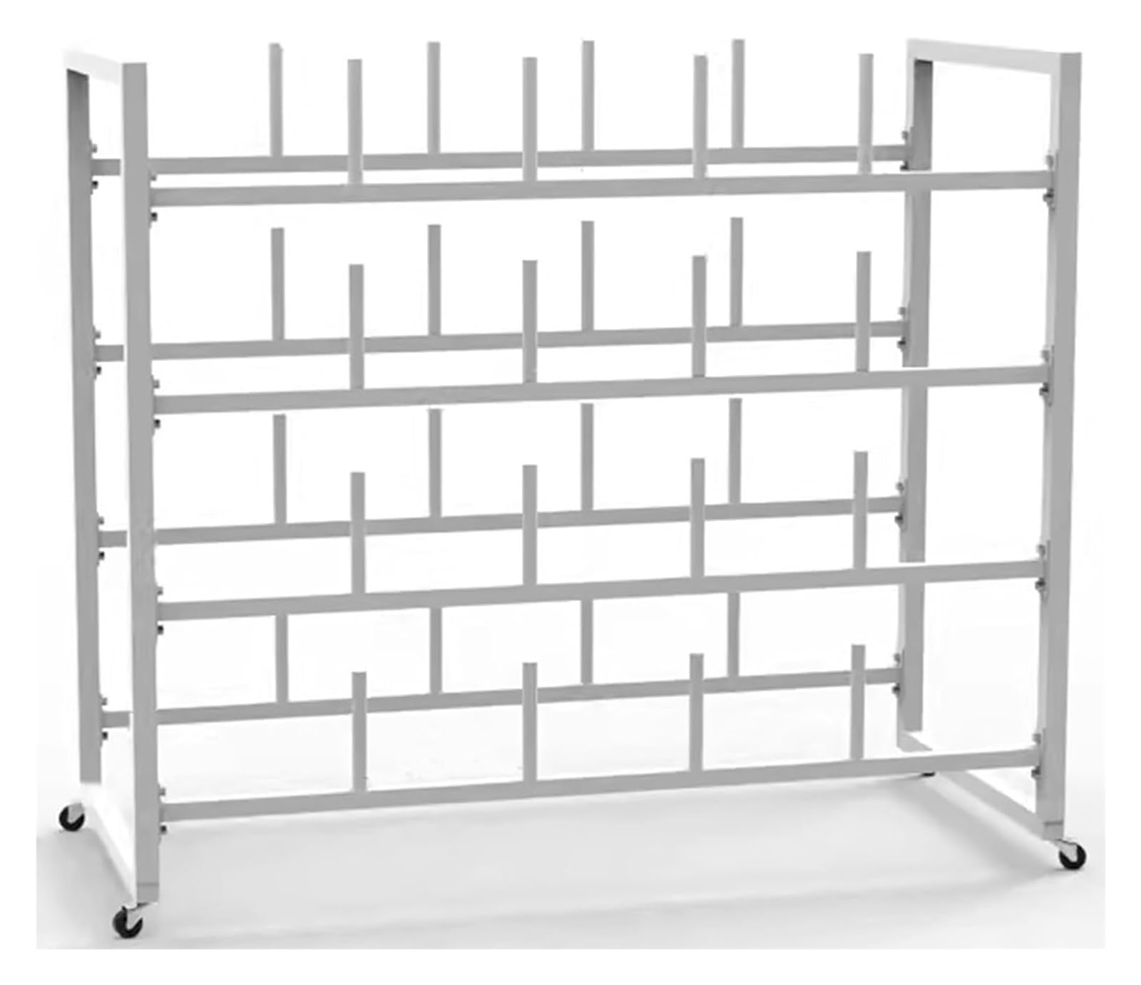 Soporte para Esterilla de Yoga, Resistente con Ruedas - Carrito multitattoo para Gimnasio, hogar y Clases de Fitness - Estructura de Acero Resistente para esterillas de Ejercicio y Rodillos