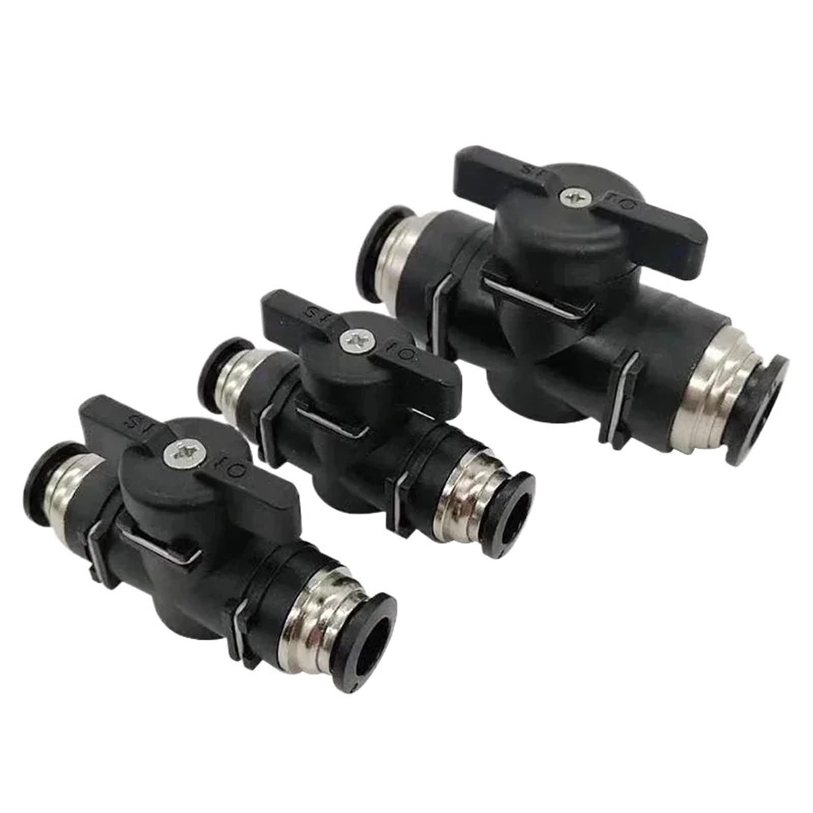 Aria Compressa Attacco 10 pz 4mm 6mm 8mm 10mm 12mm Pneumatico Push In Giunto Rapido Connettore Valvola A Mano for Girare interruttore Manuale Sfera di limitazione corrente(BUC 10MM,10 PCS)