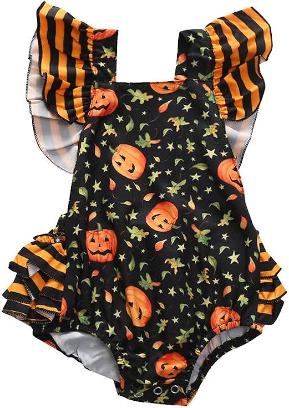 Amazon Co Jp ベビー服 ロンパース Cousannory ノースリーブ かぼちゃ プリント ハロウィン 衣装 夏 女の子 赤ちゃん 子供用 おしゃれ コスプレ仮装 おもしろい 変装 パーティー ブラック 70 ファッション