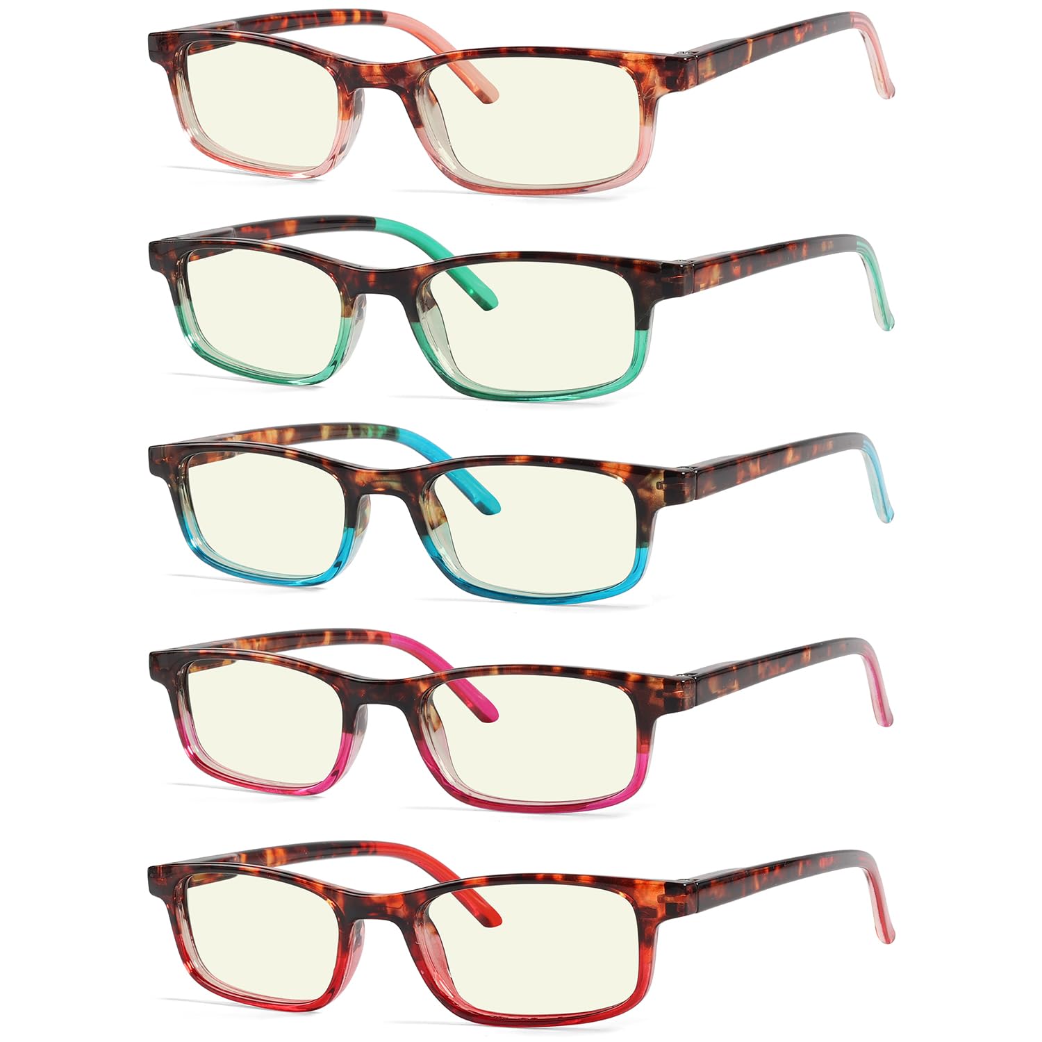 Eyekepper 5 Pack Reading Glasses Blue Light Blocking Computer Eyeglasses +3.00