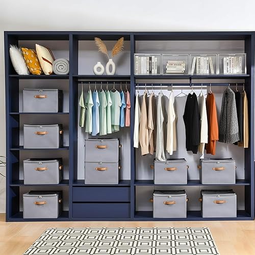 Miniatura 5 de Organizador de zapatos para armario, caja de almacenamiento de zapatos plegable con divisores ajustables, capacidad para hasta 16 pares, tablero