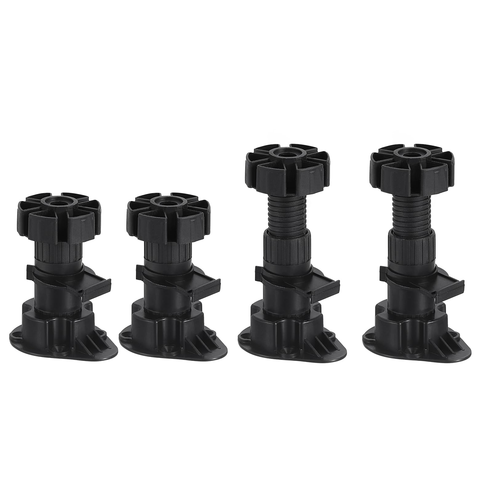 DTGN 80x46mm(LxW) Adjustable Leveling Feet - 8Pack- Good for Furniture - Leveler Support Frame Replacement Legs - Black