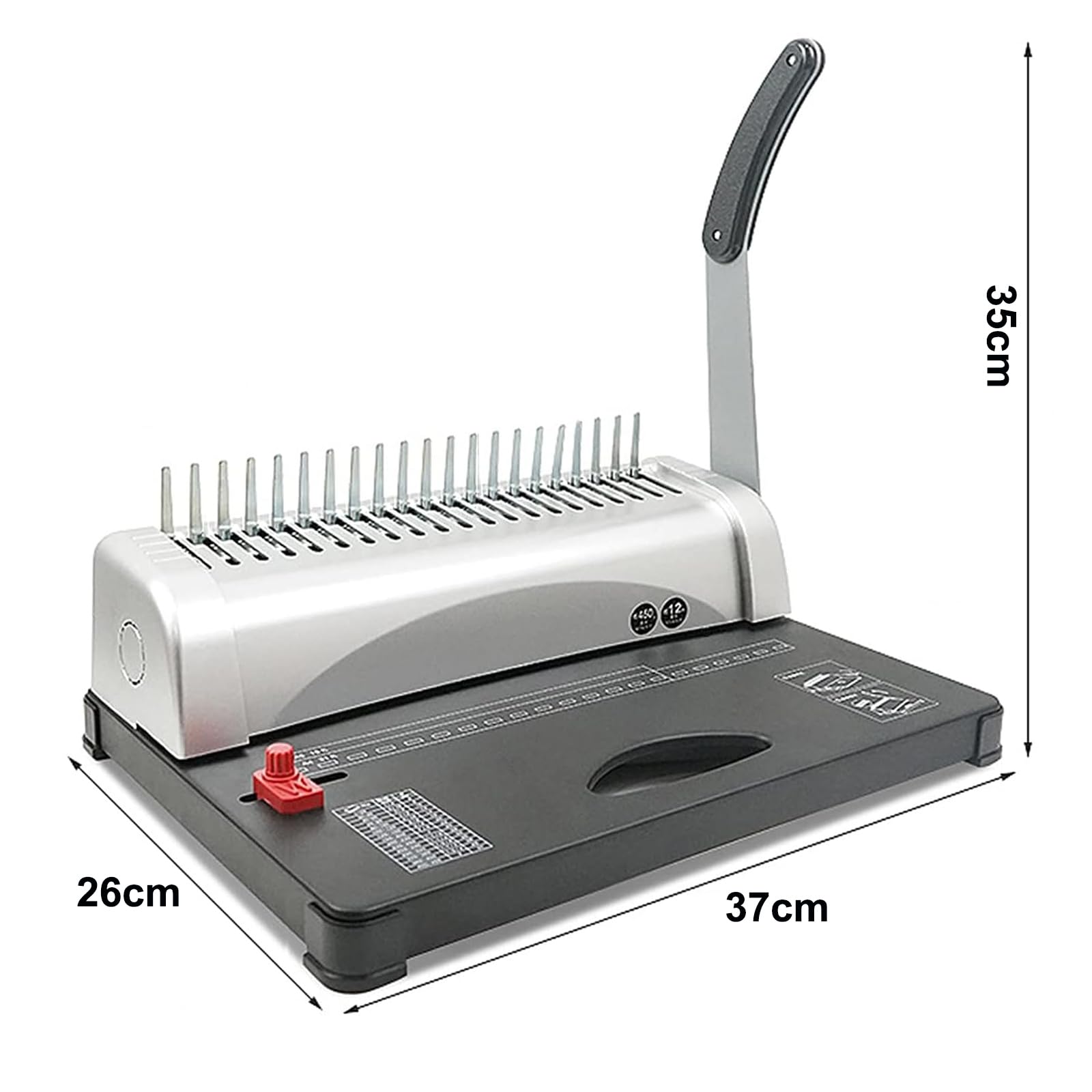 Encuadernadora de Anillas de Goma de 21 Agujeros, Manual con márgenes de perforación Ajustables, Ideal para encuadernar con Clips y Anillas de Goma, Ideal para el hogar, la Oficina y la Escuela