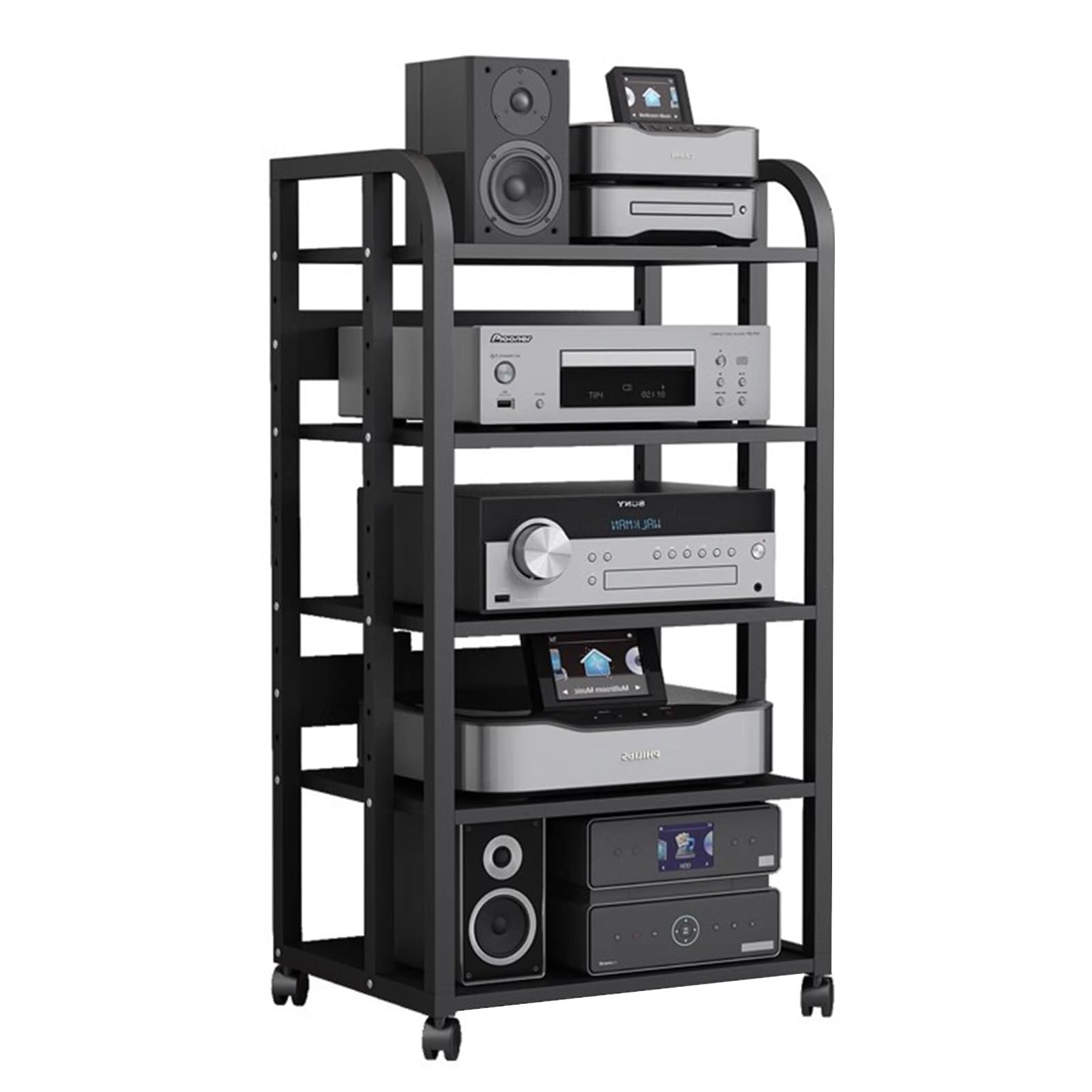 porta-DVD, Supporto for scaffale multimediale audio a 5 livelli