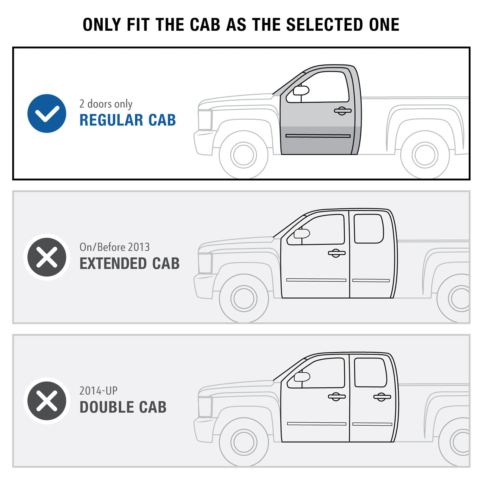 MaxMate Premium Compatible with Blazer 2Dr /Chevy/Gmc C/K Regular Cab/Tahoe/Yukon 2Dr Black 3