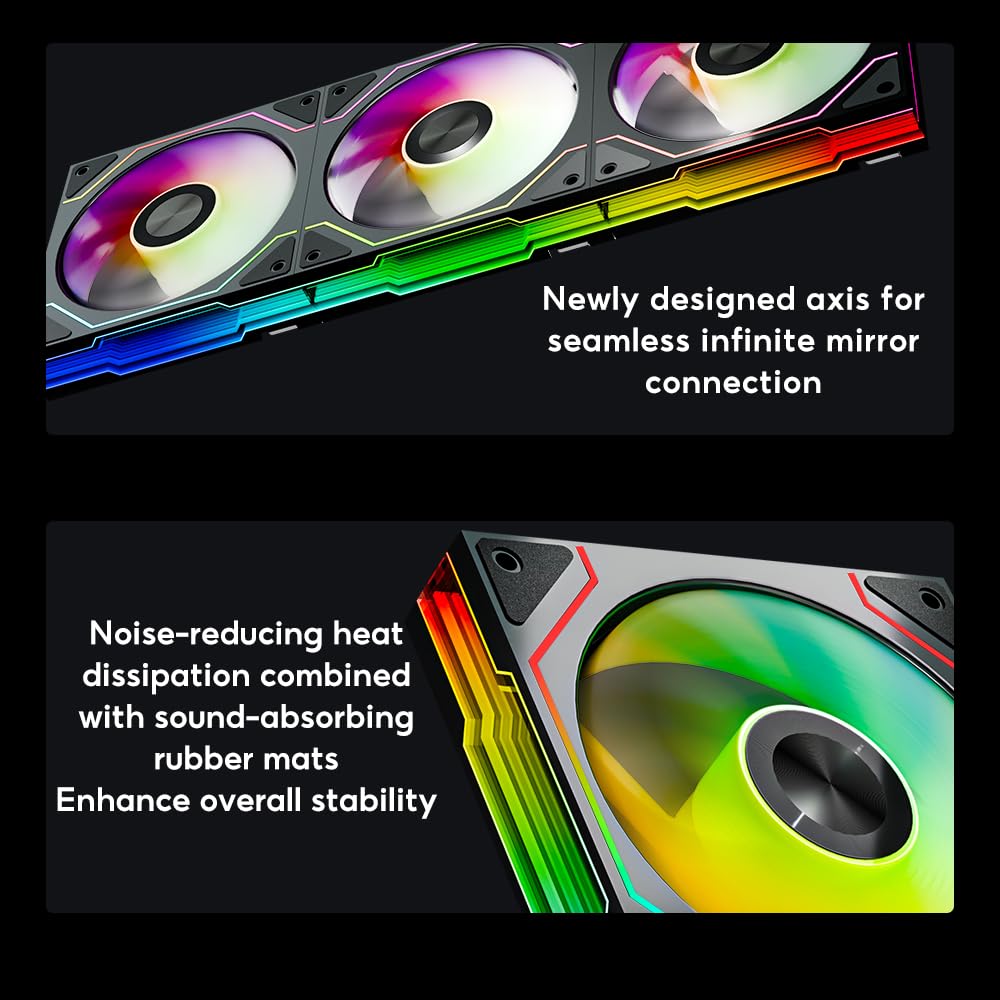 Amazon.co.jp: Jungle Leopard Star Trall  ARGBコンピューターケースファン、両面インフィニティミラーデザイン冷却ファン、120mm CPUケースファン PWM 800~1850RPM  58.36CFM 2.07mmH20 HDBベアリング PCケース&CPUクーラー用 : パソコン・周辺機器