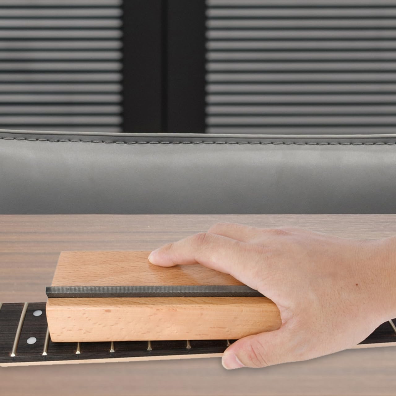 Lima De Trastes 2 En 1 Para Guitarras Y Ukeleles - Herramienta Profesional De Arce Con Ángulos De 35° Y 90° Para Biselado Preciso