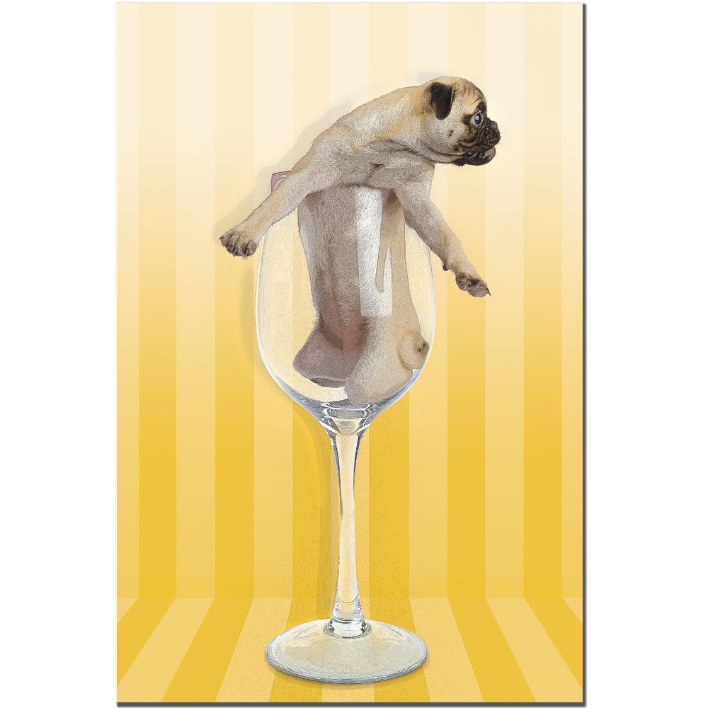 Pug Whine II by Gifty Idea Greeting Cards and Such, 16x24-Inch Canvas Wall Art